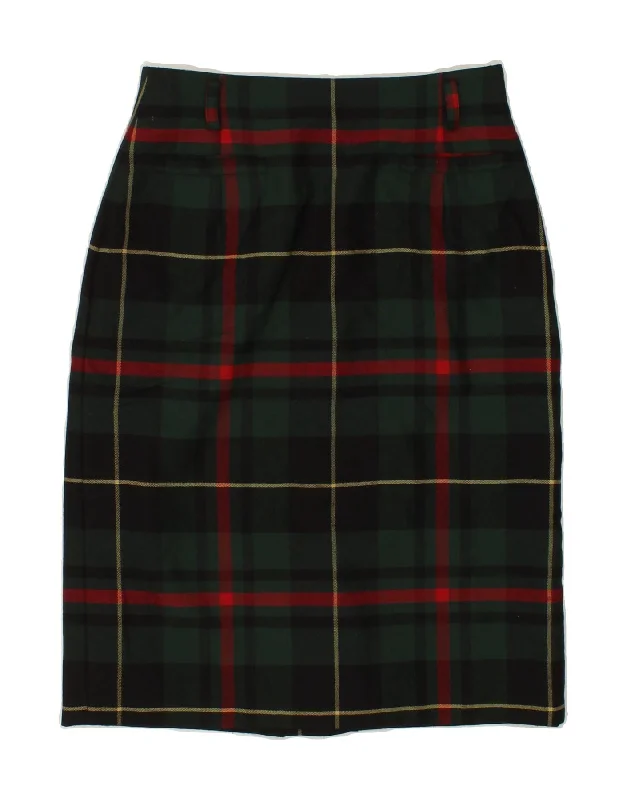 GERRY WEBER Womens Straight Skirt EU 38 Medium W28 Green Check New Wool high slit skirt GERRY WEBER Womens Straight Skirt EU 38 Medium W28 Green Check New Wool high slit skirt