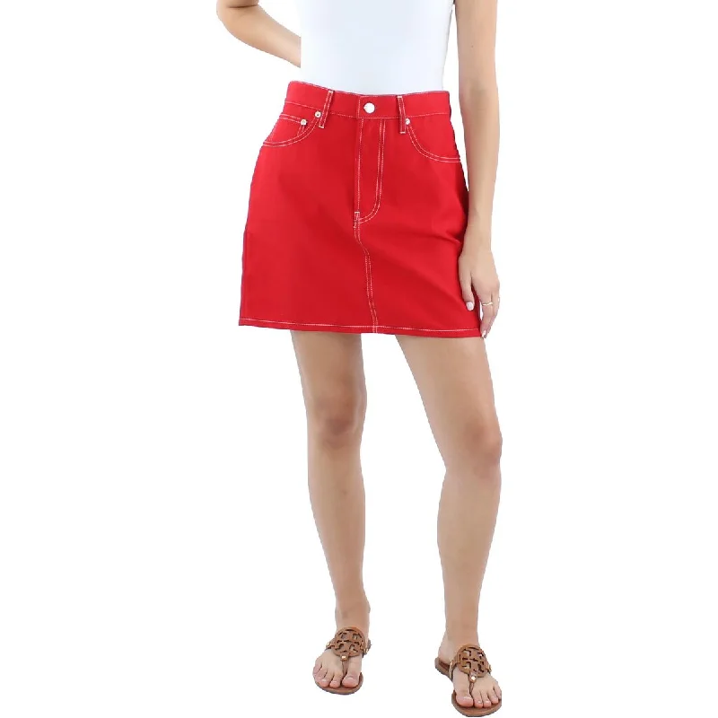 Helmut Lang Womens Mini Short Denim Skirt athletic skirt fit