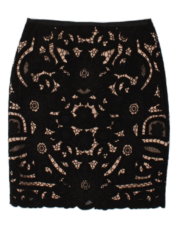 HOBBS Womens Abstract Pattern Pencil Skirt UK 14 Large W32 Black lightweight skirt design HOBBS Womens Abstract Pattern Pencil Skirt UK 14 Large W32 Black lightweight skirt design