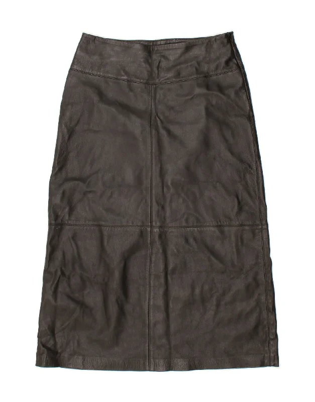 HOUSE OF FRASER Womens Leather Skirt UK 12  Medium W32  Black Leather maxi skirt elegant