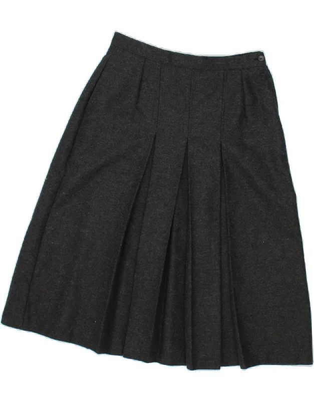 HUNTER Womens Flared Skirt UK 14 Medium W28  Grey Viscose satin skirt smooth