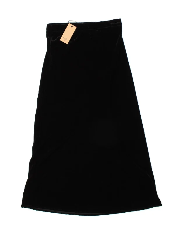 HUSH Womens Velvet A-Line Skirt UK 8 Small W26 Black Velvet modal blend skirt