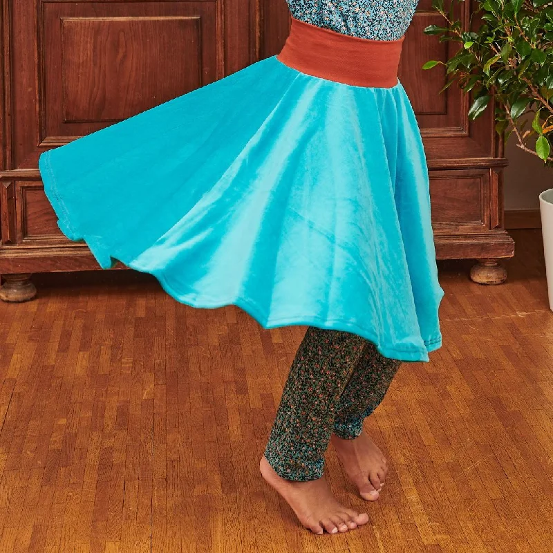 Skirt "Nicki Pagoda Blue" - 100% organic cotton modal blend skirt