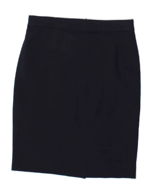 J. CREW Womens Pencil Skirt US 2 XS W30 Navy Blue Cotton cashmere skirt rich
