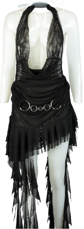 Jaded London Black Asymmetrical Tulle Skirt UK 10 wool skirt sturdy