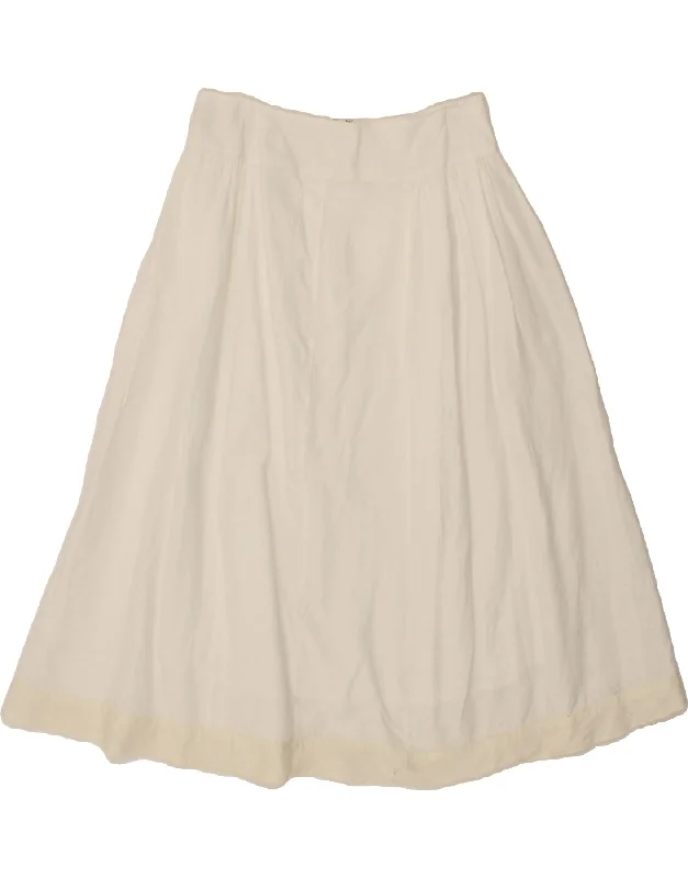 JIGSAW Womens A-Line Skirt UK 12 Medium W29 White Linen pencil skirt chic