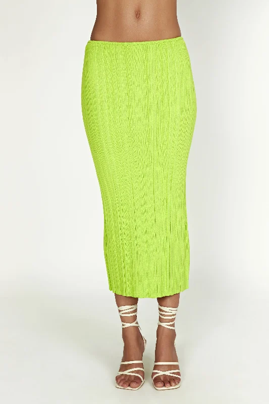 Kennedy Low Rise Knit Skirt - Fresh Green corduroy skirt durable