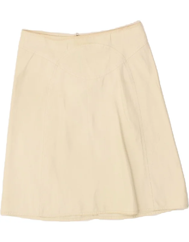 KRIZIA JEANS Womens A-Line Skirt UK 12 Medium W30  Off White patchwork skirt art