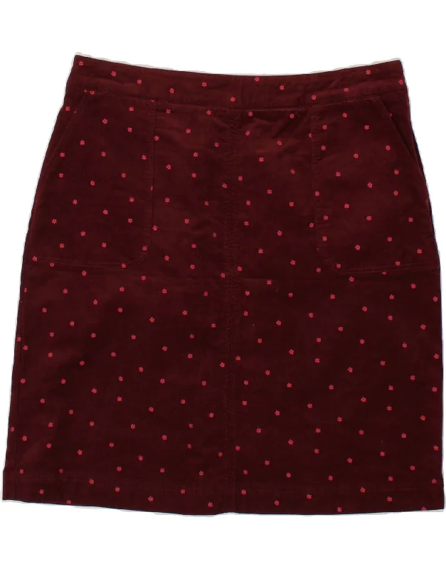 LAURA ASHLEY Womens Corduroy Skirt UK 16 Large W34 Burgundy Cotton denim skirt stylish LAURA ASHLEY Womens Corduroy Skirt UK 16 Large W34 Burgundy Cotton denim skirt stylish