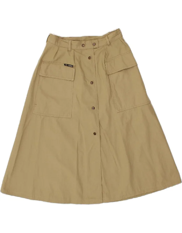 LEE COOPER Womens A-Line Skirt EU 40 Medium W27 Beige satin skirt smooth