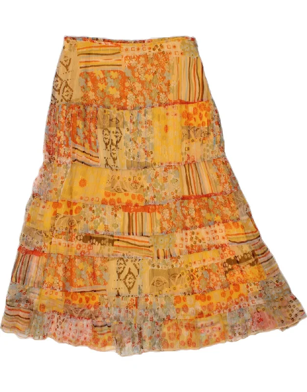 LERROS Womens Gypsy Skirt EU 38 Medium W30 Yellow Patchwork Polyester casual skirt length LERROS Womens Gypsy Skirt EU 38 Medium W30 Yellow Patchwork Polyester casual skirt length
