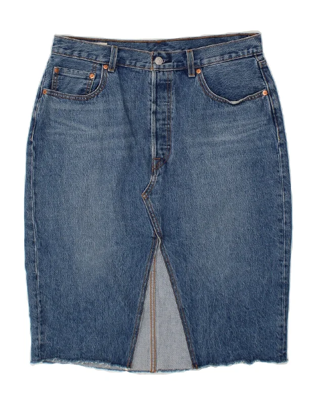 LEVI'S Womens Denim Skirt W32 Large Blue Cotton lace skirt romantic