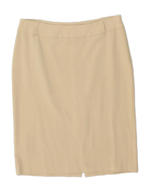 LIU JO Womens Pencil Skirt  IT 44 Medium W30 Beige Viscose silk skirt elegant