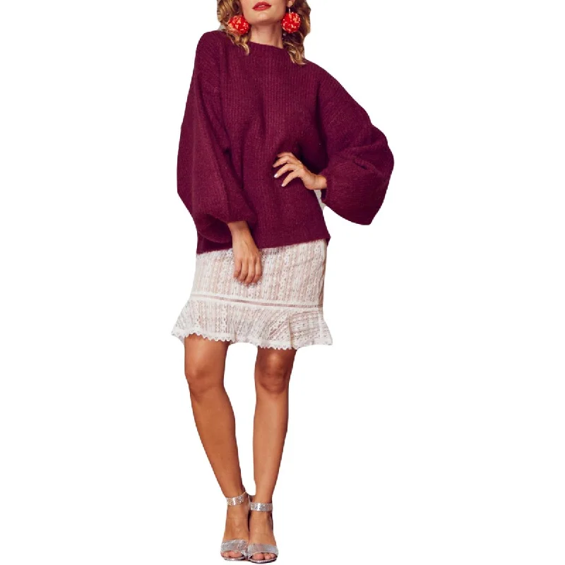 Lost + Wander Womens Lace Floral Mini Skirt silk skirt luxurious
