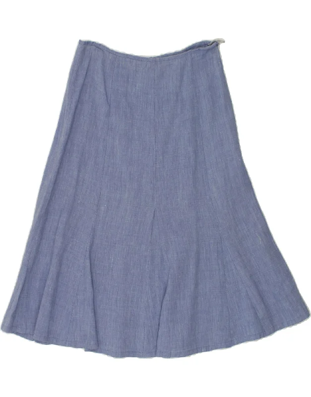 LUISA SPAGNOLI Womens A-Line Skirt IT 44 Medium W30 Blue Linen cashmere skirt rich