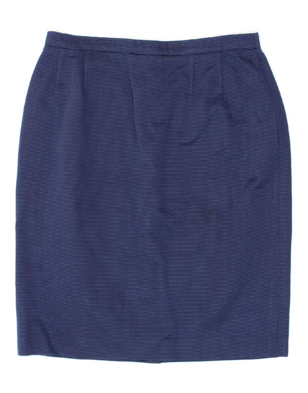 LUISA SPAGNOLI Womens Pencil Skirt IT 46 Large W30 Navy Blue silk skirt lustrous