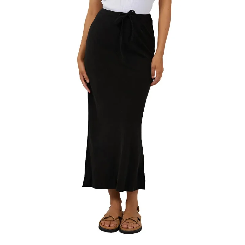 Luxe Linen Maxi Skirt - Womens cashmere skirt plush
