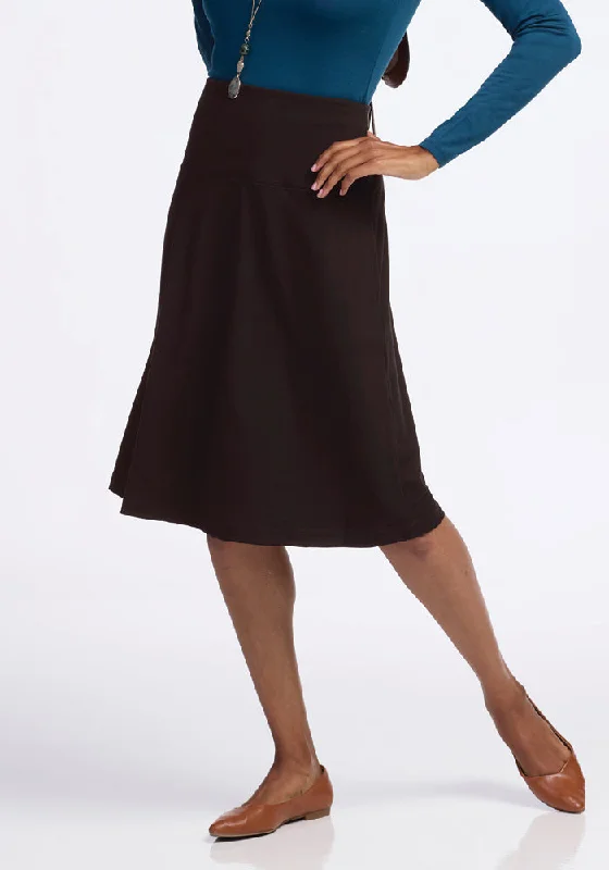Marilyn Flowy Midi Skirt - French Roast wool skirt breathable