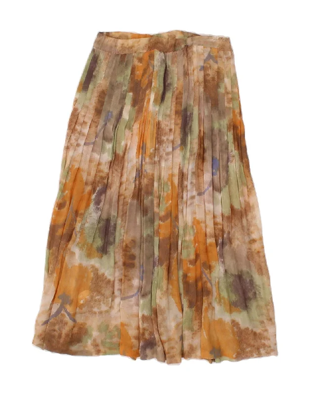 MARINA SPORT Womens Pleated Skirt W26 Small  Brown Tie Dye velvet skirt plush
