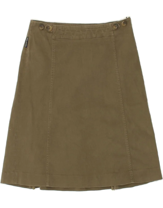 MARINA YACHTING Womens A-Line Skirt  EU 38 Medium W28 Khaki slim fit skirt