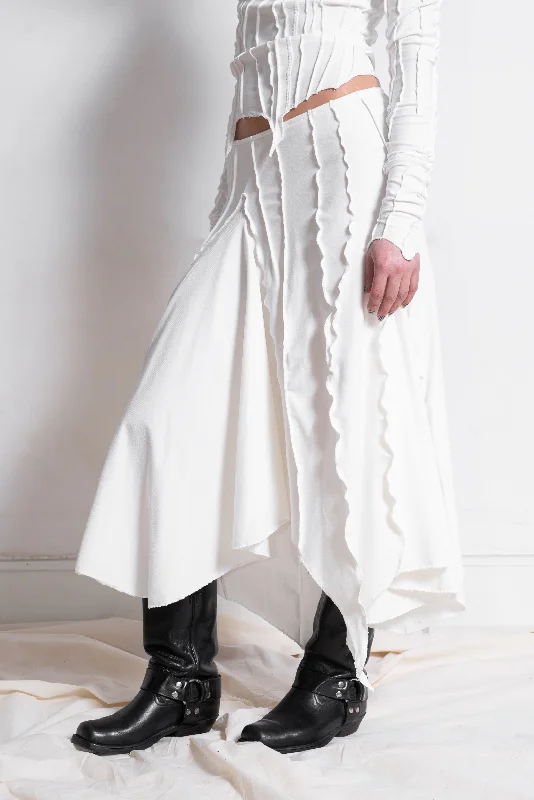 Mariola Homoncik Cream Scraps Gusset Skirt leather skirt sleek