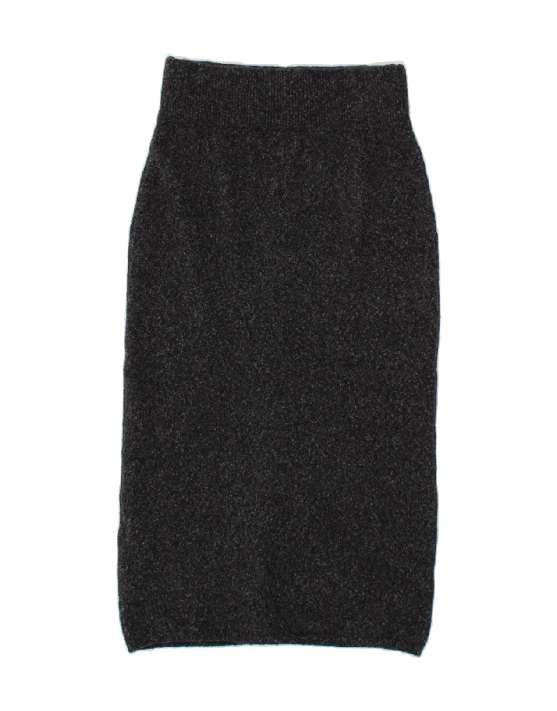 MASSIMO DUTTI Womens Knit Midi Skirt Medium W28  Navy Blue Flecked a-line skirt cut