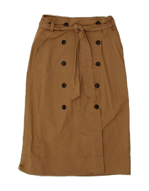 MASSIMO DUTTI Womens Midi Skirt EU 38 Small W28 Brown Cotton lace skirt feminine