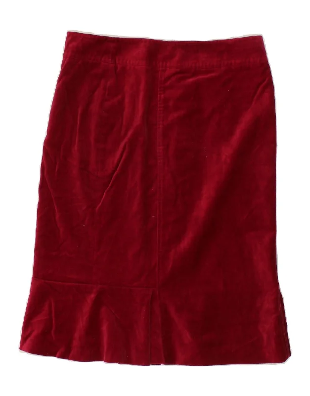 MAX MARA Womens Velvet Straight Skirt UK 8 Small W30  Pink Cotton corduroy skirt textured