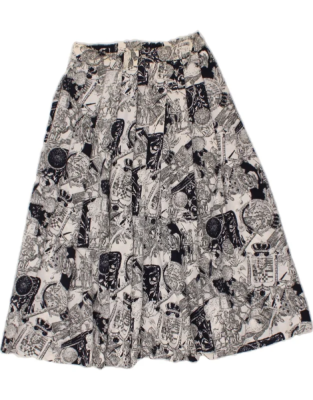 MAZZONETTO Womens Abstract Pattern Pleated Skirt IT 44 Medium W28 Grey silk skirt sleek MAZZONETTO Womens Abstract Pattern Pleated Skirt IT 44 Medium W28 Grey silk skirt sleek
