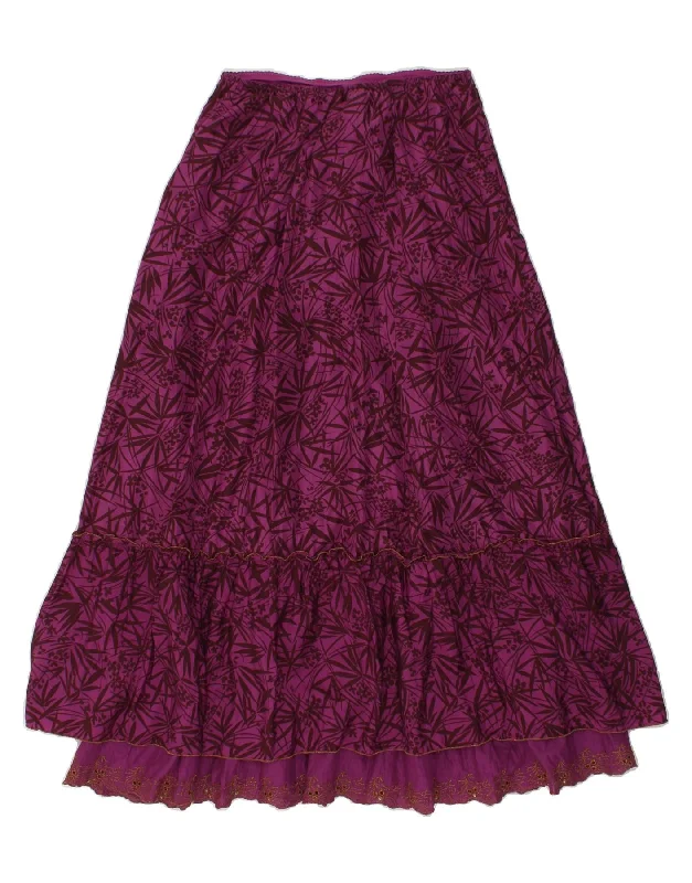 MONSOON Womens Gypsy Skirt UK 10 Small W26  Pink Floral Silk cashmere skirt fine