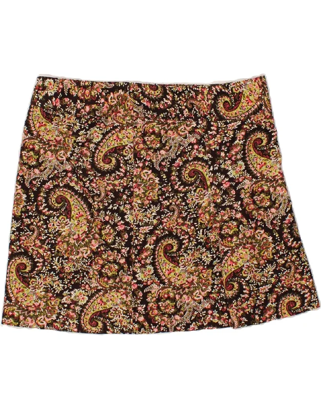MONSOON Womens Mini Corduroy Skirt UK 16  Large W34  Multicoloured Paisley lace skirt intricate