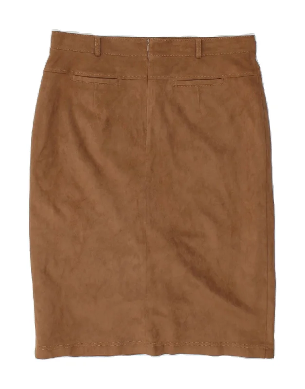 MONSOON Womens Pencil Skirt UK 16 Large W32  Brown Polyester relaxed fit skirt