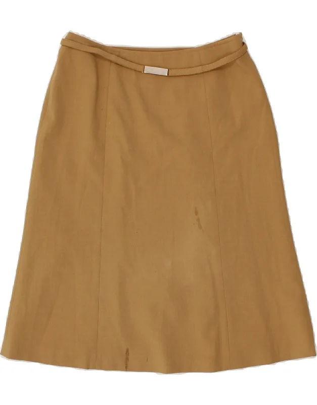 MOSCHINO Womens A-Line Skirt IT 44 Medium W28  Brown Polyester linen skirt light