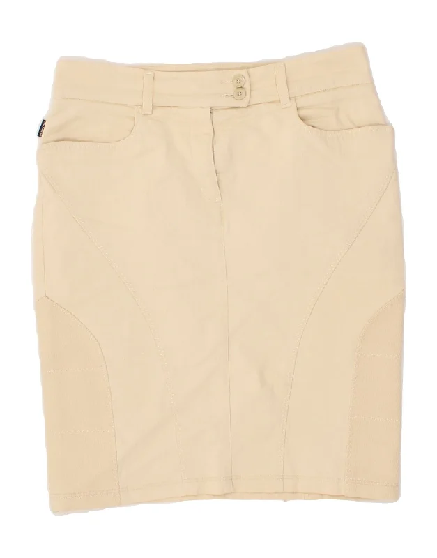 MOSCHINO Womens Denim Skirt IT 44 Medium W30  Beige Cotton corduroy skirt textured