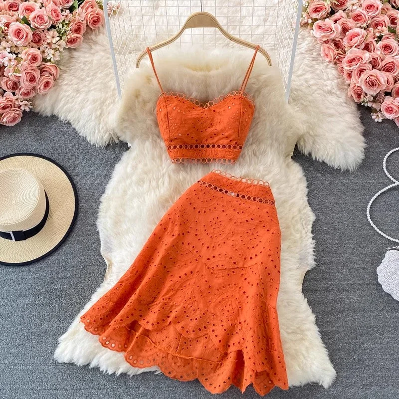 new style backless short top two-piece set ruffled skirt    S4075 zip skirt side