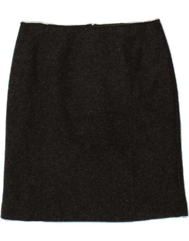 PART TWO Womens Straight Skirt UK 16  Large W33 Black Wool linen skirt light