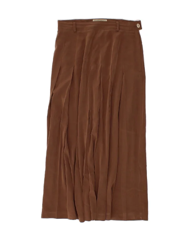 PENNY BLACK Womens Maxi Knife Pleated Skirt  W26 Small Brown leather skirt bold
