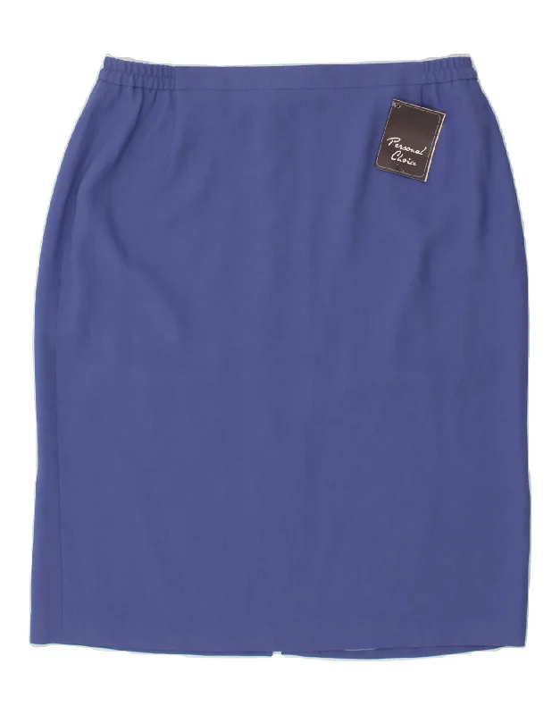 PERSONAL CHOICE Womens Pencil Skirt UK 20 2XL W38 Blue Triacetate denim skirt stylish PERSONAL CHOICE Womens Pencil Skirt UK 20 2XL W38 Blue Triacetate denim skirt stylish