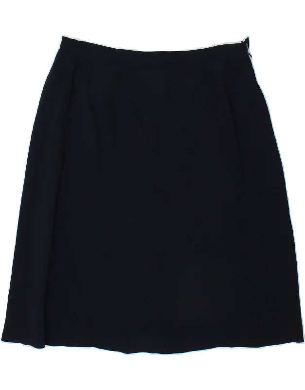 PIERRE CARDIN Womens Straight Skirt W28 Medium Navy Blue leather skirt durable