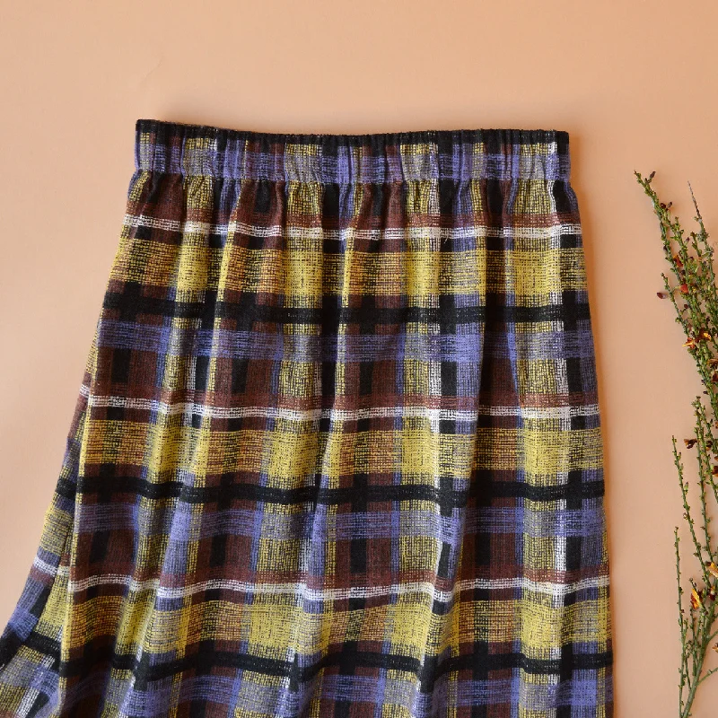 Pocket Skirt - Organic Linen/Cotton - Ito Tartan (Women S-L) silk skirt sleek