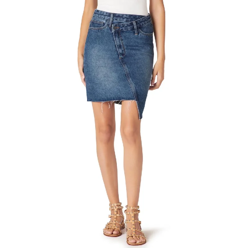 Sam Edelman Womens The Riley Raw Hem Mini Asymmetrical Skirt wool skirt warm