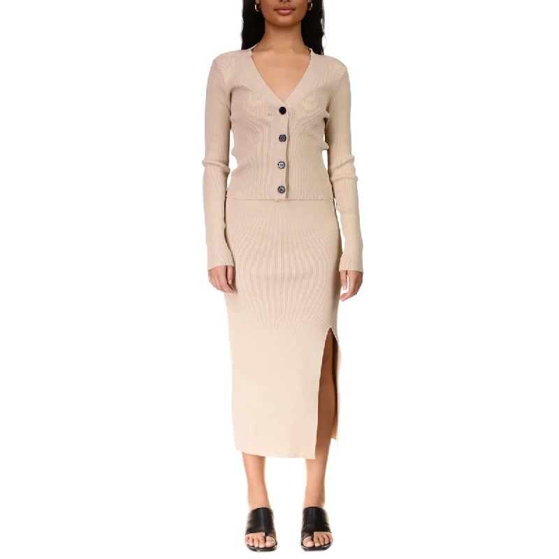 Sanctuary Womens Sugar Spice Knit Ribbed Midi Skirt denim skirt casual