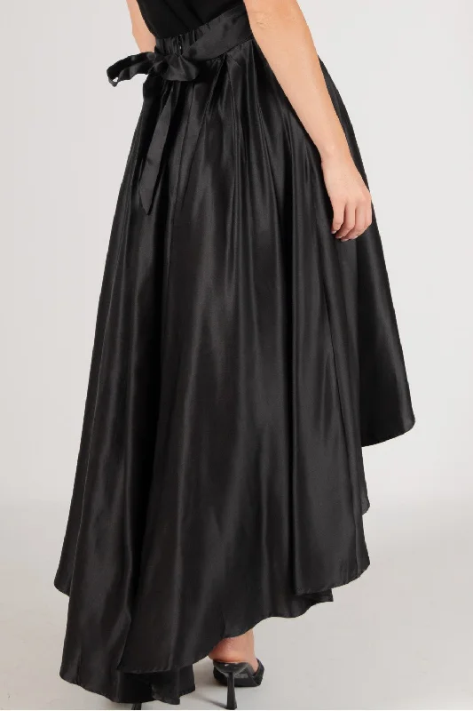 Structured High Low Satin Skirt patchwork skirt art