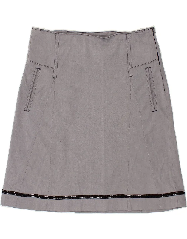 SERGIO TACCHINI Womens A-Line Skirt W30 Medium  Grey chiffon skirt airy