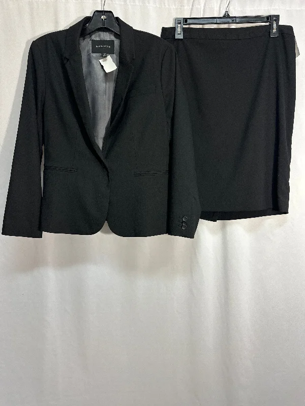 Skirt Suit 2pc By Banana Republic In Black, Size: M a-line skirt cut