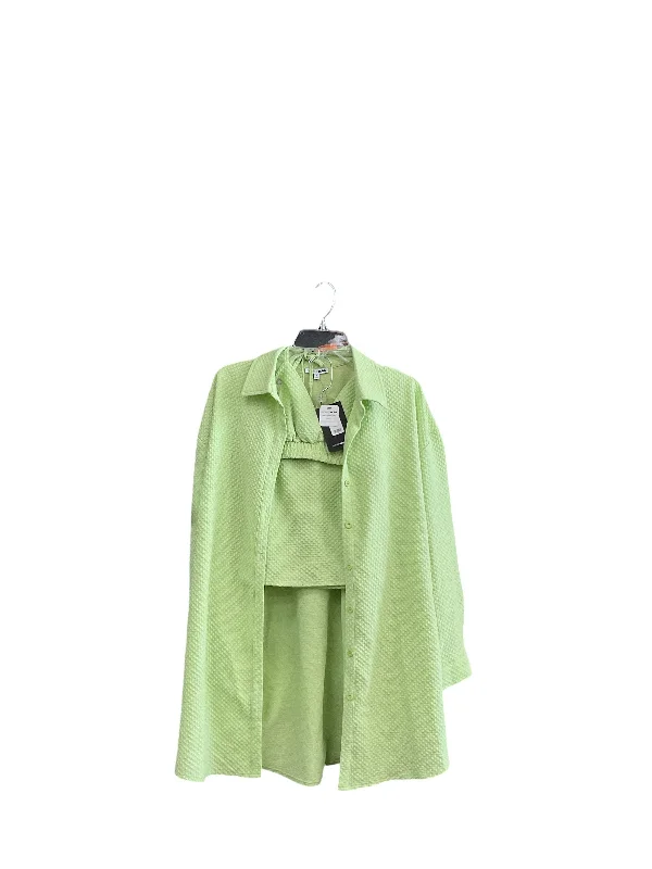 Skirt Suit 3pc By Fashion Nova In Green, Size: S high slit skirt