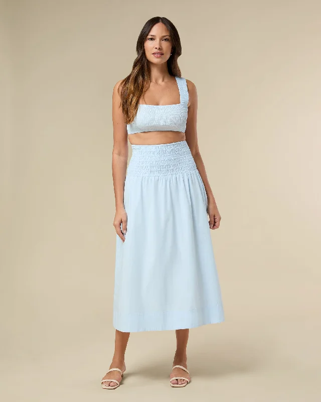 Smocked Midi Skirt chiffon skirt floaty