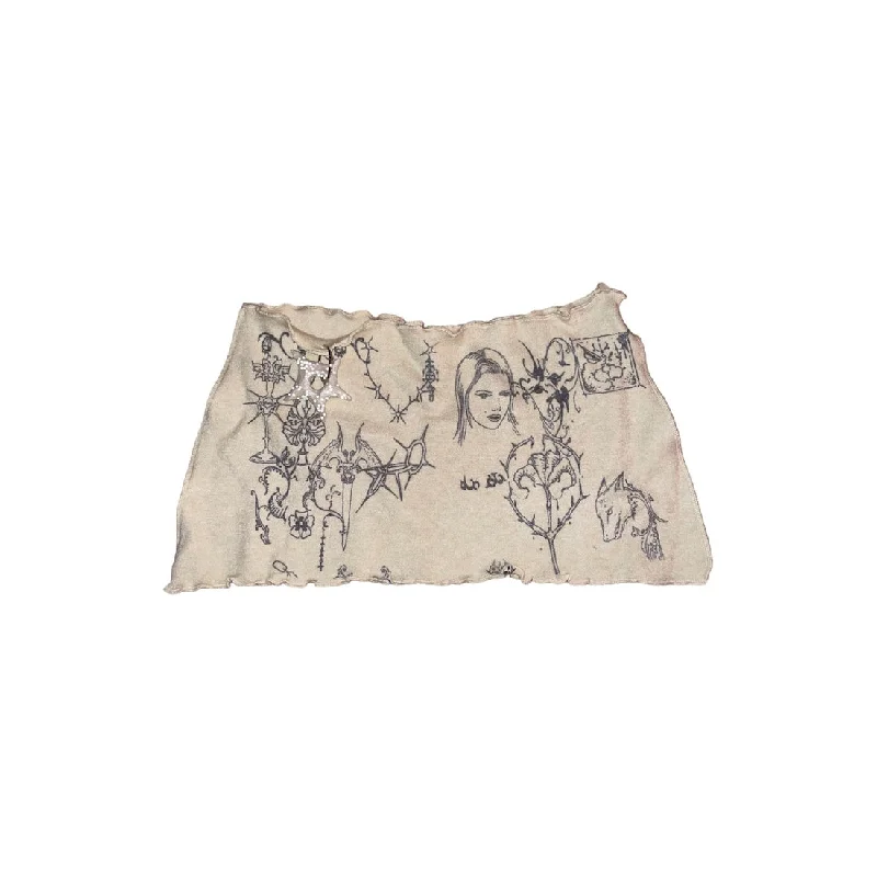 Snake Divine Medieval Mini Skirt flowy skirt hem