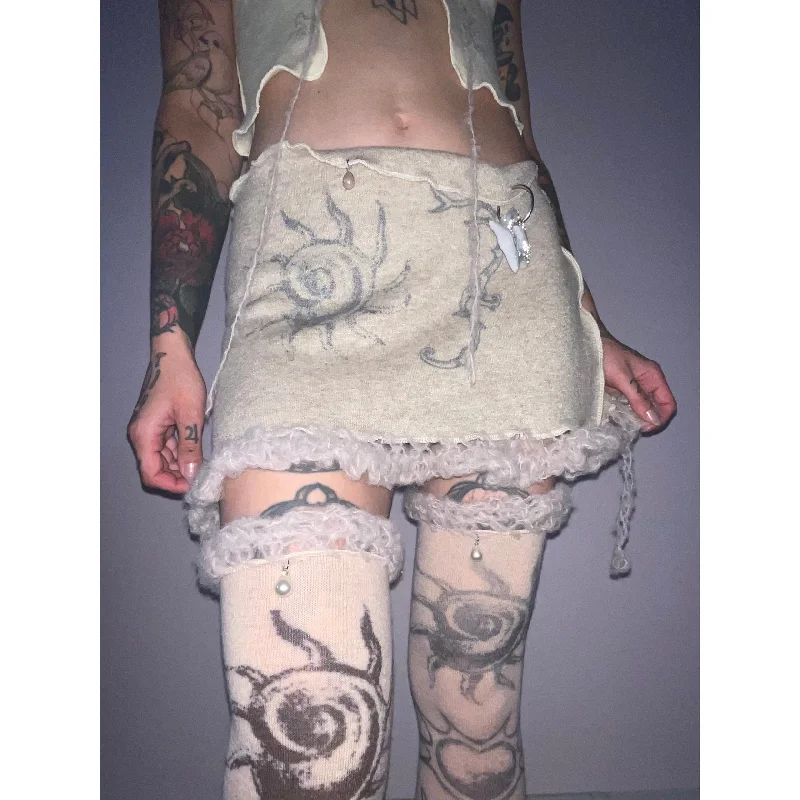Snake Divine Mud Swirl Knit Skirt cashmere skirt fine