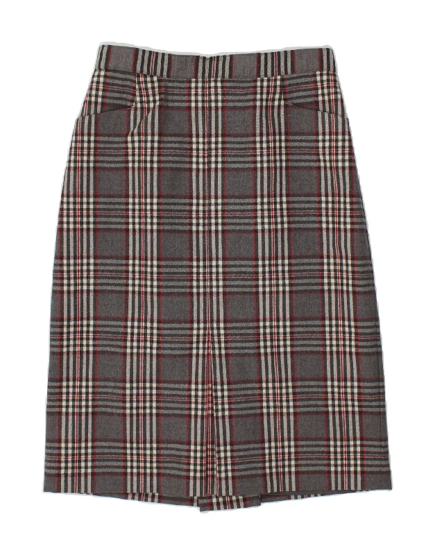 ST MICHAEL Womens Pencil Skirt UK 16 Large W32 Grey Check New Wool linen skirt natural ST MICHAEL Womens Pencil Skirt UK 16 Large W32 Grey Check New Wool linen skirt natural